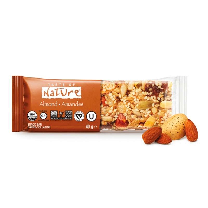 Barrita de Almendras Con Semillas y Pasas Bio 40 Gr. Taste Of Nature