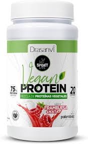 Proteína Vegana Sabor Frambuesa y Nata, Drasanvi 600Gr